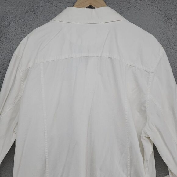 Converse One Star Button Up Shirt Mens XL Ivory Long Sleeve Thick Casual - Picture 14 of 16